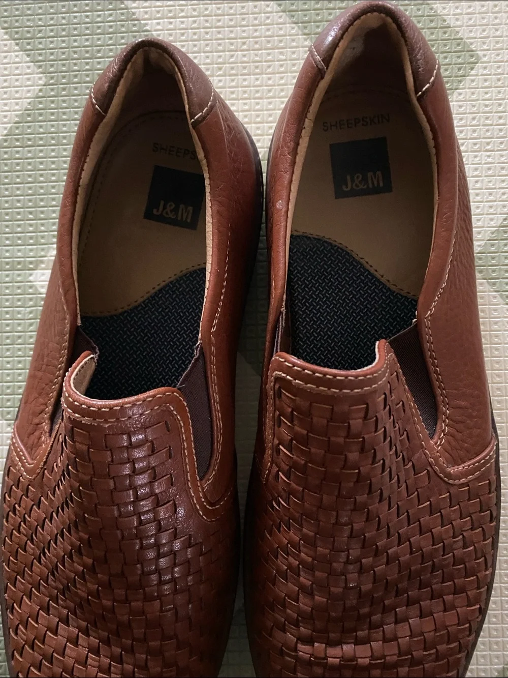 Men's Woven Slip-On Loafers in Brown